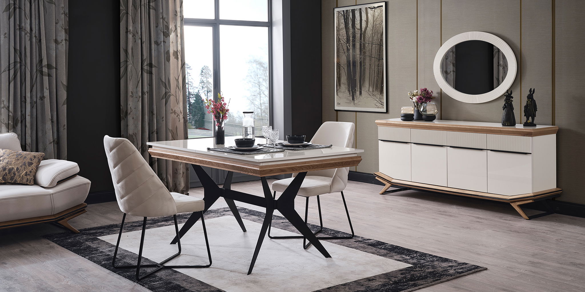 Elize Ahşap Yemek Odası Takımı